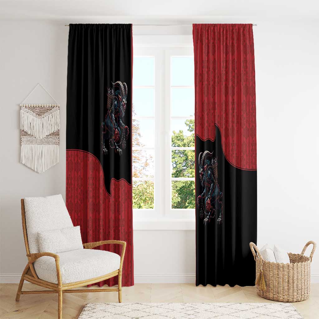 Western Yoke Window Curtain Krampus Christmas Horror Style - Wonder Print Shop