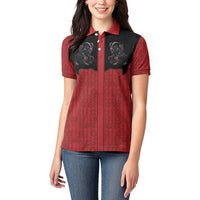 Western Yoke Women Polo Shirt Krampus Christmas Horror Style - Wonder Print Shop