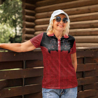 Western Yoke Women Polo Shirt Krampus Christmas Horror Style - Wonder Print Shop