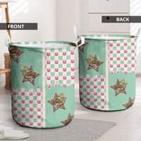 Western Yoke Laundry Basket Rudolph Cowboy Christmas Retro Style - Wonder Print Shop