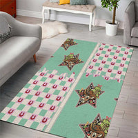 Western Yoke Area Rug Rudolph Cowboy Christmas Retro Style - Wonder Print Shop