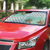 Western Yoke Auto Sun Shade Rudolph Cowboy Christmas Retro Style - Wonder Print Shop