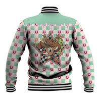 Western Yoke Baseball Jacket Rudolph Cowboy Christmas Retro Style - Wonder Print Shop
