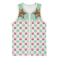 Western Yoke Basketball Jersey Rudolph Cowboy Christmas Retro Style - Wonder Print Shop