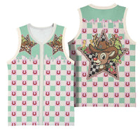 Western Yoke Basketball Jersey Rudolph Cowboy Christmas Retro Style - Wonder Print Shop
