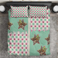 Western Yoke Bedding Set Rudolph Cowboy Christmas Retro Style - Wonder Print Shop
