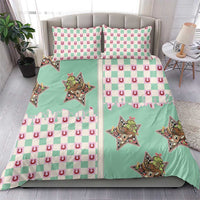 Western Yoke Bedding Set Rudolph Cowboy Christmas Retro Style - Wonder Print Shop