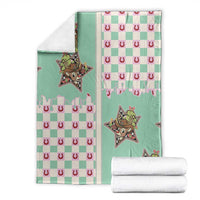 Western Yoke Blanket Rudolph Cowboy Christmas Retro Style - Wonder Print Shop