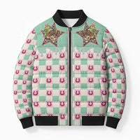Western Yoke Bomber Puffer Jacket Rudolph Cowboy Christmas Retro Style - Wonder Print Shop