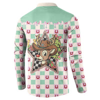 Western Yoke Button Sweatshirt Rudolph Cowboy Christmas Retro Style - Wonder Print Shop