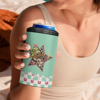 Western Yoke 4 in 1 Can Cooler Tumbler Rudolph Cowboy Christmas Retro Style - Wonder Print Shop