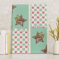 Western Yoke Canvas Wall Art Rudolph Cowboy Christmas Retro Style - Wonder Print Shop