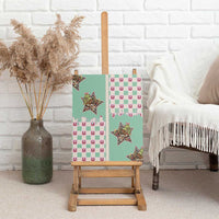 Western Yoke Canvas Wall Art Rudolph Cowboy Christmas Retro Style - Wonder Print Shop