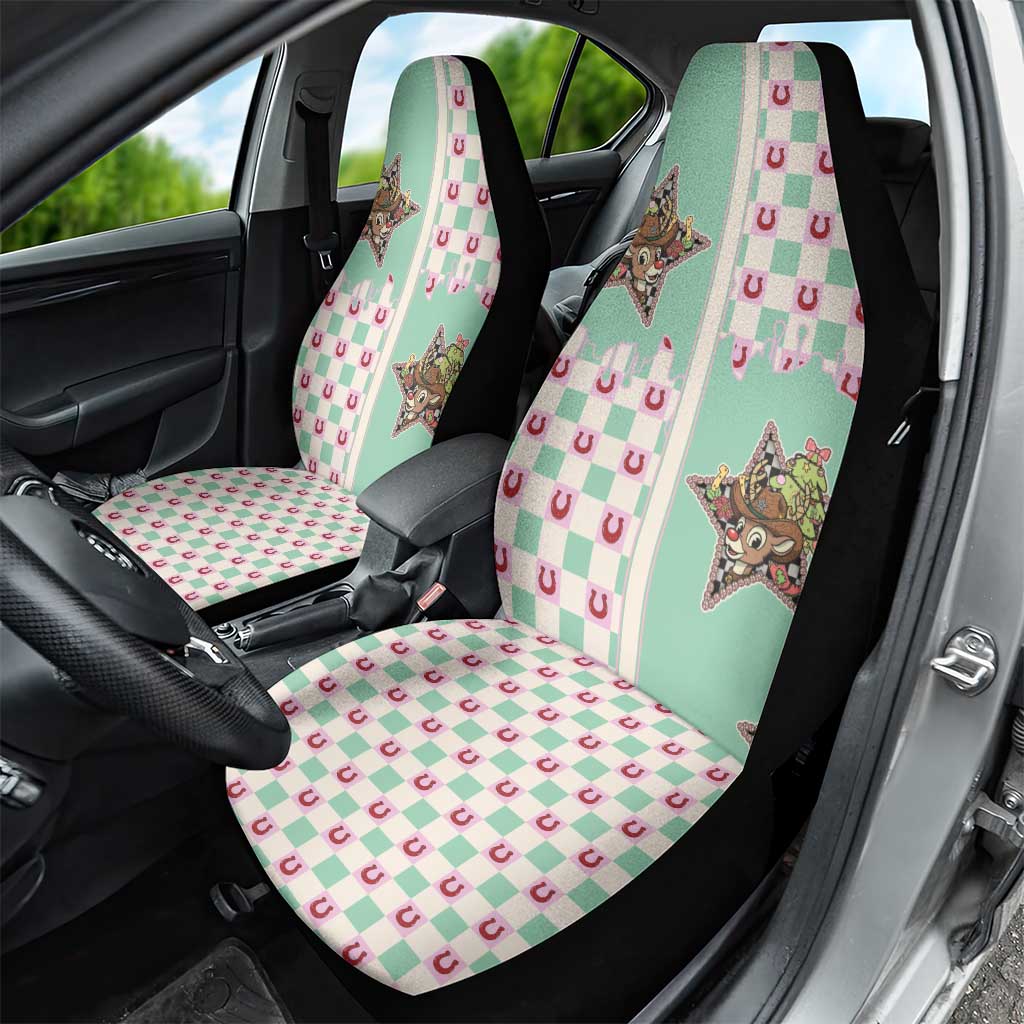 Western Yoke Car Seat Cover Rudolph Cowboy Christmas Retro Style - Wonder Print Shop