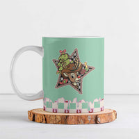 Western Yoke Ceramic Mug Rudolph Cowboy Christmas Retro Style - Wonder Print Shop