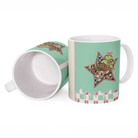 Western Yoke Ceramic Mug Rudolph Cowboy Christmas Retro Style - Wonder Print Shop