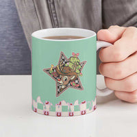 Western Yoke Ceramic Mug Rudolph Cowboy Christmas Retro Style - Wonder Print Shop