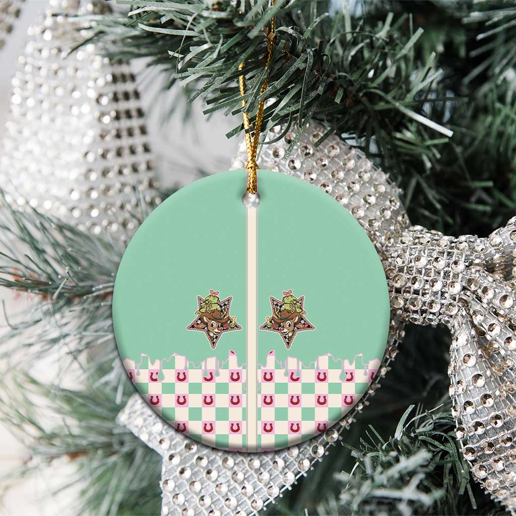 Western Yoke Ceramic Ornament Rudolph Cowboy Christmas Retro Style - Wonder Print Shop