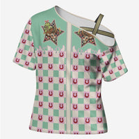 Western Yoke Cross Shoulder Shirt Rudolph Cowboy Christmas Retro Style - Wonder Print Shop