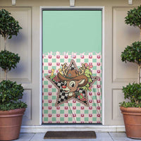 Western Yoke Door Cover Rudolph Cowboy Christmas Retro Style - Wonder Print Shop