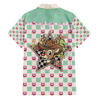 Western Yoke Family Matching Off The Shoulder Long Sleeve Dress and Hawaiian Shirt Rudolph Cowboy Christmas Retro Style - Wonder Print Shop