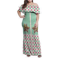 Western Yoke Family Matching Off Shoulder Maxi Dress and Hawaiian Shirt Rudolph Cowboy Christmas Retro Style - Wonder Print Shop