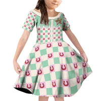 Western Yoke Family Matching Off Shoulder Short Dress and Hawaiian Shirt Rudolph Cowboy Christmas Retro Style - Wonder Print Shop