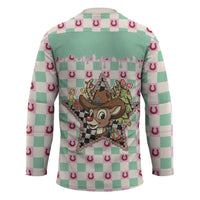 Western Yoke Hockey Jersey Rudolph Cowboy Christmas Retro Style - Wonder Print Shop