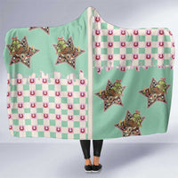 Western Yoke Hooded Blanket Rudolph Cowboy Christmas Retro Style - Wonder Print Shop