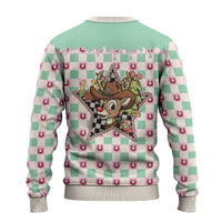 Western Yoke Ugly Christmas Sweater Rudolph Cowboy Christmas Retro Style - Wonder Print Shop