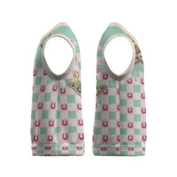 Western Yoke Christmas Knitted V-Neck Vest Rudolph Cowboy Christmas Retro Style - Wonder Print Shop