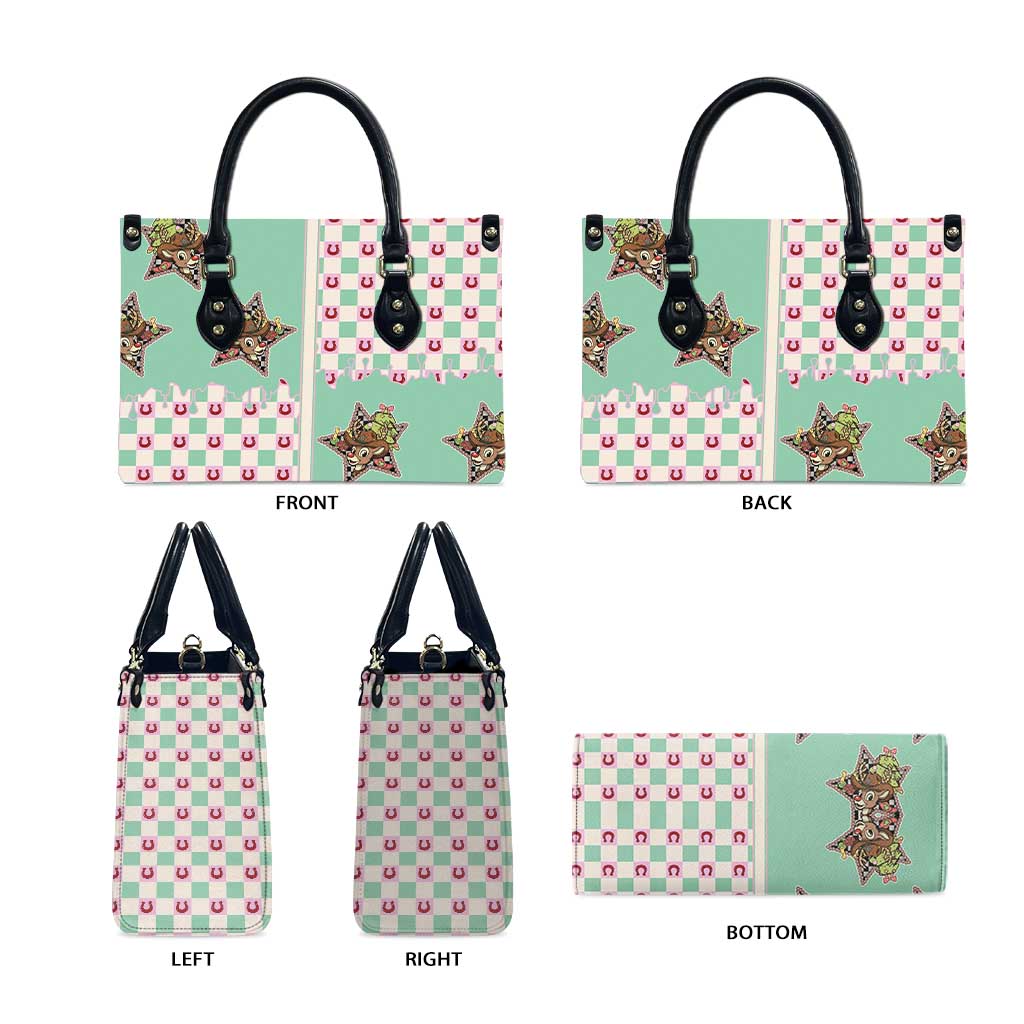 Western Yoke Leather Bag Rudolph Cowboy Christmas Retro Style - Wonder Print Shop