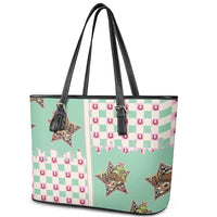 Western Yoke Leather Tote Bag Rudolph Cowboy Christmas Retro Style - Wonder Print Shop