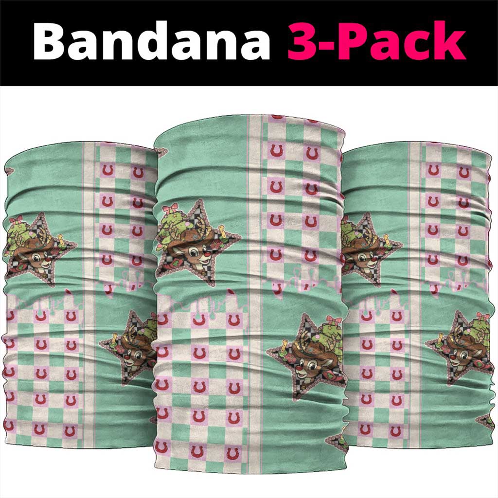 Western Yoke Neck Gaiter Rudolph Cowboy Christmas Retro Style - Wonder Print Shop