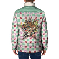 Western Yoke Padded Jacket Rudolph Cowboy Christmas Retro Style - Wonder Print Shop