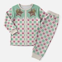 Western Yoke Christmas Pajama Set Rudolph Cowboy Christmas Retro Style - Wonder Print Shop