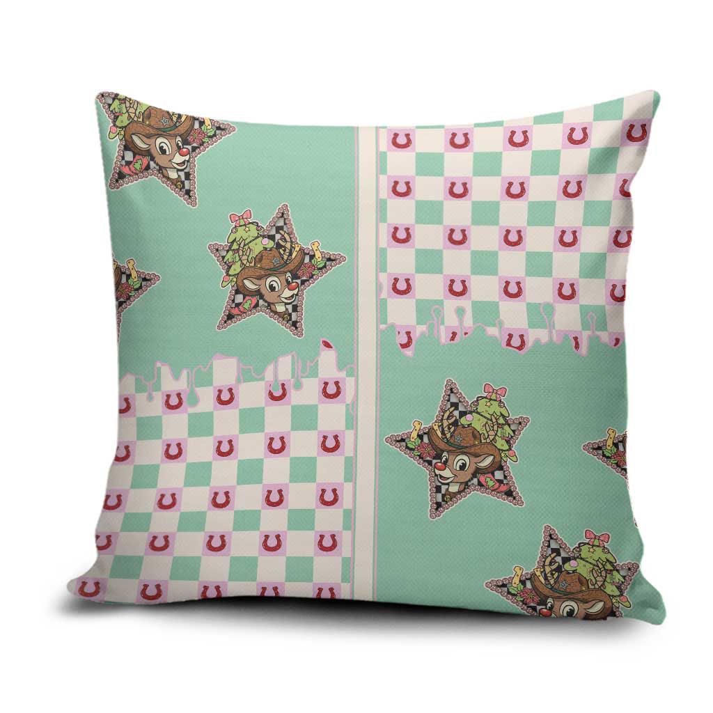 Western Yoke Pillow Cover Rudolph Cowboy Christmas Retro Style - Wonder Print Shop