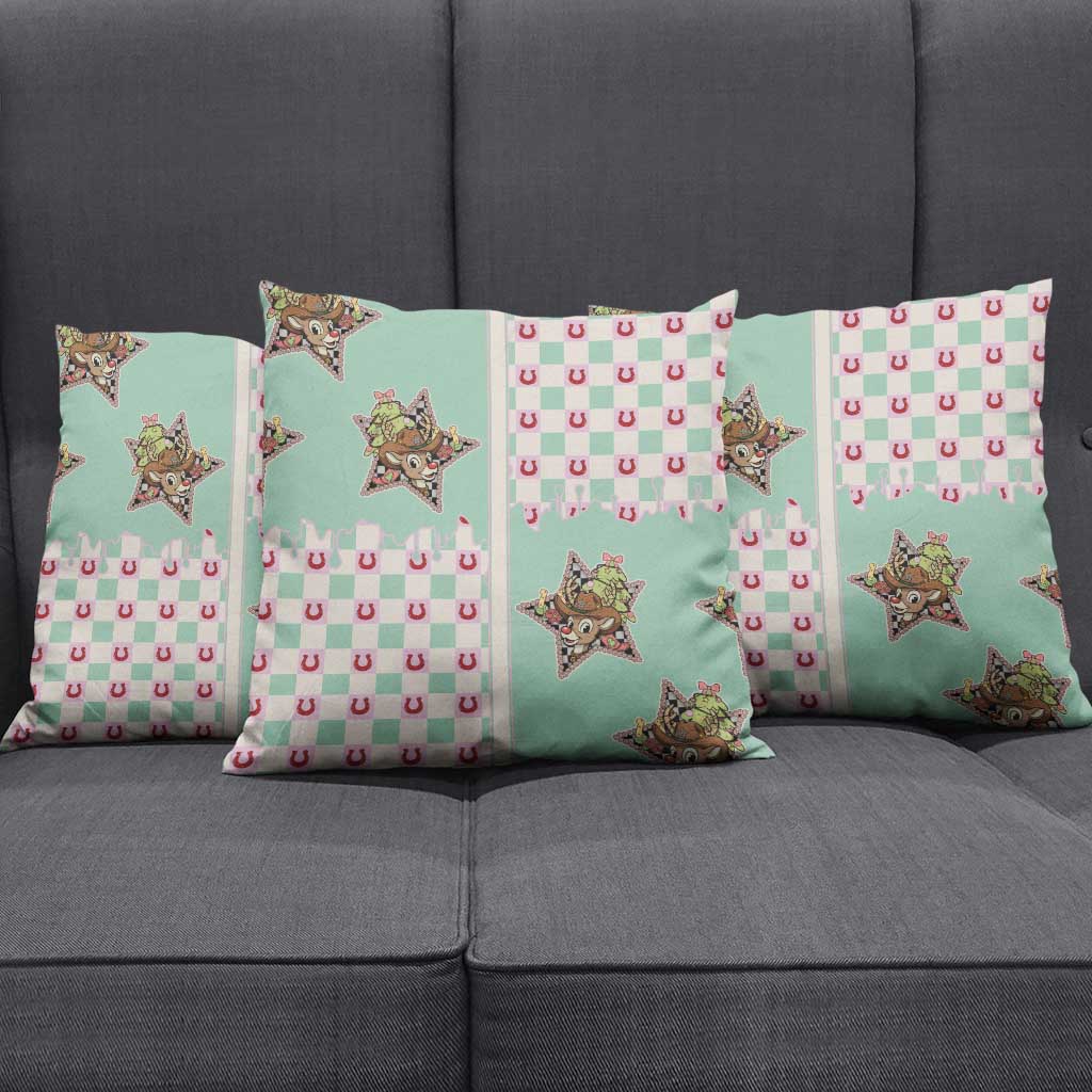 Western Yoke Pillow Cover Rudolph Cowboy Christmas Retro Style - Wonder Print Shop