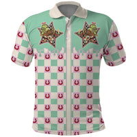 Western Yoke Polo Shirt Rudolph Cowboy Christmas Retro Style - Wonder Print Shop