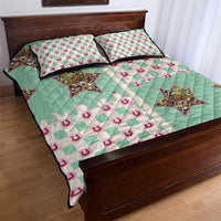 Western Yoke Quilt Bed Set Rudolph Cowboy Christmas Retro Style - Wonder Print Shop