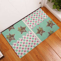 Western Yoke Rubber Doormat Rudolph Cowboy Christmas Retro Style - Wonder Print Shop