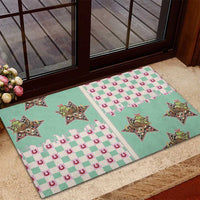 Western Yoke Rubber Doormat Rudolph Cowboy Christmas Retro Style - Wonder Print Shop