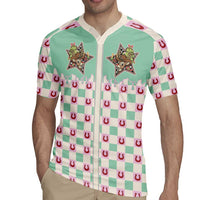 Western Yoke Rugby Jersey Rudolph Cowboy Christmas Retro Style - Wonder Print Shop