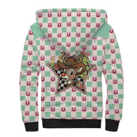 Western Yoke Sherpa Hoodie Rudolph Cowboy Christmas Retro Style - Wonder Print Shop
