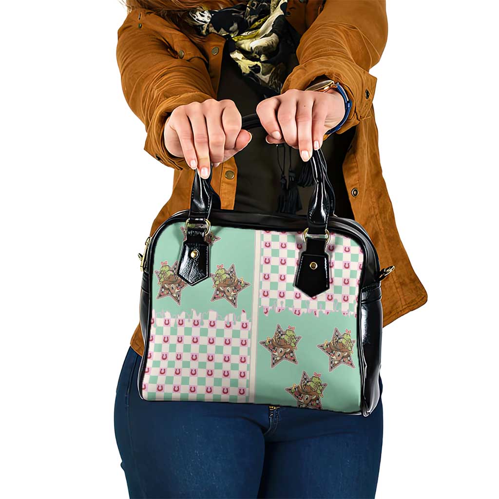 Western Yoke Shoulder Handbag Rudolph Cowboy Christmas Retro Style - Wonder Print Shop