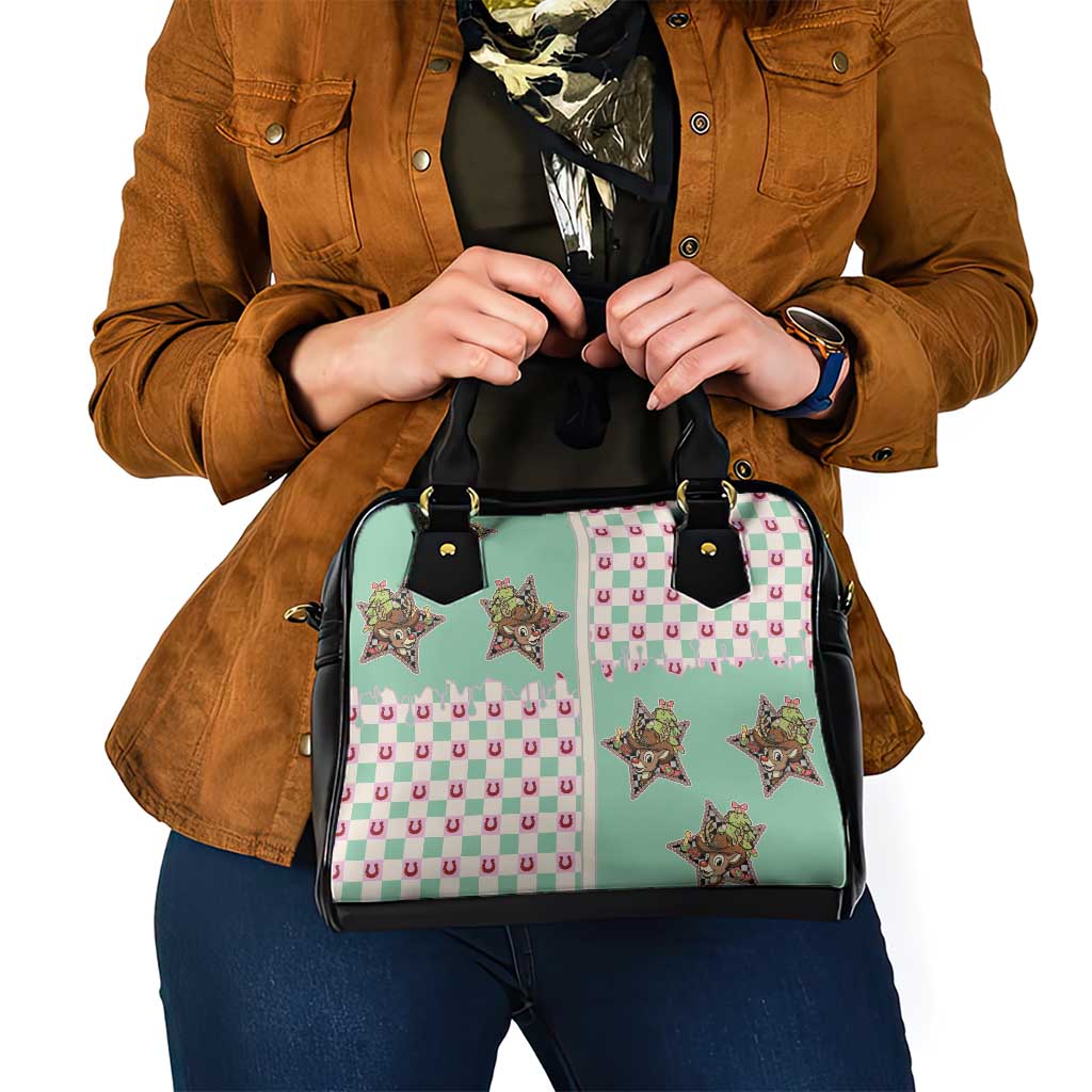 Western Yoke Shoulder Handbag Rudolph Cowboy Christmas Retro Style - Wonder Print Shop