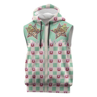 Western Yoke Sleeveless Hoodie Rudolph Cowboy Christmas Retro Style - Wonder Print Shop