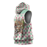 Western Yoke Sleeveless Hoodie Rudolph Cowboy Christmas Retro Style - Wonder Print Shop