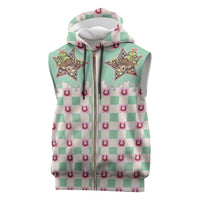 Western Yoke Sleeveless Zip Hoodie Rudolph Cowboy Christmas Retro Style - Wonder Print Shop