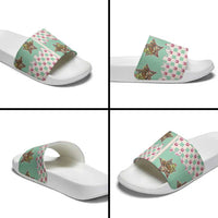 Western Yoke Slide Sandals Rudolph Cowboy Christmas Retro Style - Wonder Print Shop